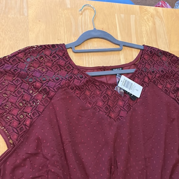 Mini Clip Dot Crochet Lace Skater Dress - Picture 7 of 7